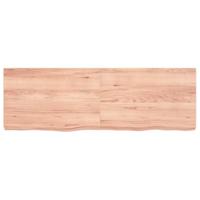 Tafelblad 120x40x(2-6)cm behandeld massief eikenhout lichtbruin - thumbnail