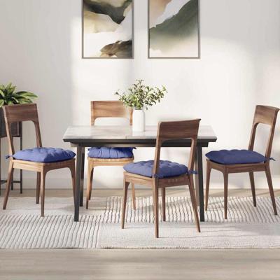 VidaXL Zitkussens 4 pcs jeans blauw 40 x 40 x 6 cm stof