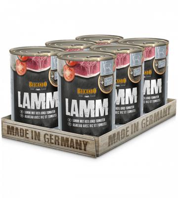 Belcando Super Premium blik [6 x 800 g lam met rijst en tomaten] | natvoer voor honden | nat voer blik | compleet voer voor honden van alle rassen