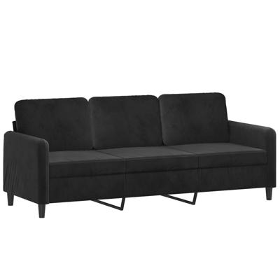 2-delige Loungeset met kussens fluweel zwart - thumbnail