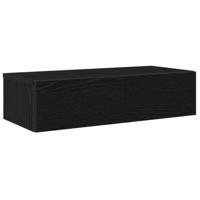 Wandschap met lades 60x26,5x15 cm bewerkt hout zwart - thumbnail