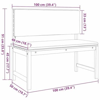 Tuinbankset 4 pcs Bruin Massief acaciahout