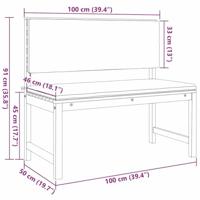 Tuinbankset 4 pcs Bruin Massief acaciahout - thumbnail