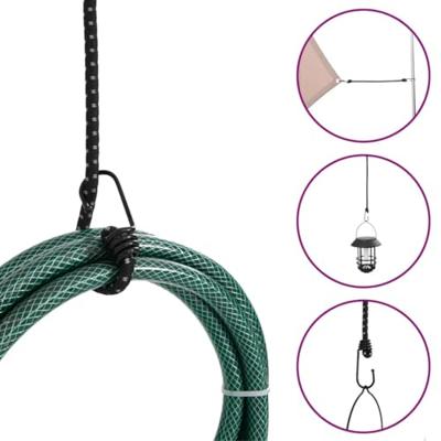 VidaXL Spanelastieken met reflecterende strips en haken 10 stuks 59 cm