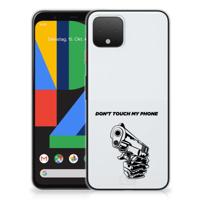 Google Pixel 4 Silicone-hoesje Gun Don't Touch My Phone - thumbnail