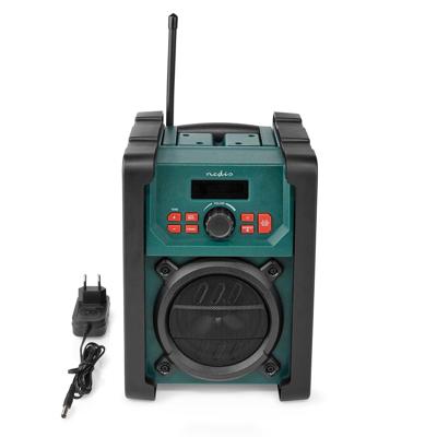 Nedis RDDB3100GN Bouwradio DAB+ FM 15W Bluetooth Wekker IP65 Groen/Zwart