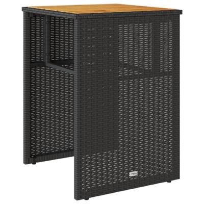 3-delige Bistroset met kussens poly rattan zwart - thumbnail