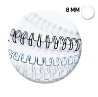 Fellowes draadruggen, doos van 100 stuks, 8 mm, wit - thumbnail
