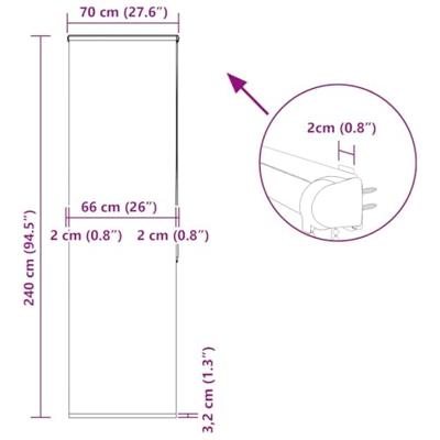 Doucherolgordijn met cassette 70x240 cm stofbreedte 66 cm Doucherolgordijn met cassette 70x240 cm stofbreedte 66 cm