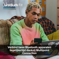 Sony LinkBuds Fit - Draadloze Noise Cancelling oordopjes - de hele dag comfortabel, Hi-Res audio, omgevingsgeluidmodus, 21 uur batterijduur, multipoint-verbinding, werkt met iOS en Android - Wit - thumbnail