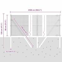 VidaXL Afrasteringspaal grijs 25 x 0,8 m (12 x 12 mm gaas) - thumbnail