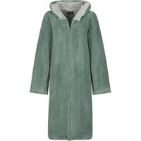 Cawö Cawo Dames Home Badjas met Capuchon en ritssluiting Doubleface 841 40/42 fjord - thumbnail