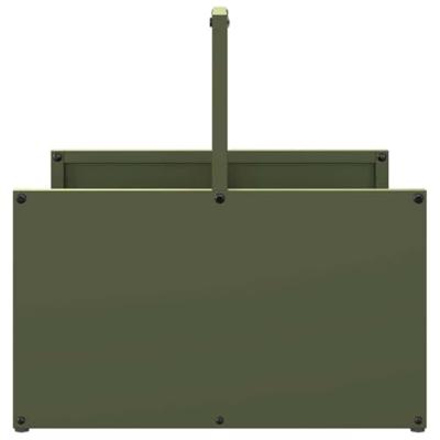 Brandhoutrek 40x40x40 cm koudgewalst staal olijfgroen