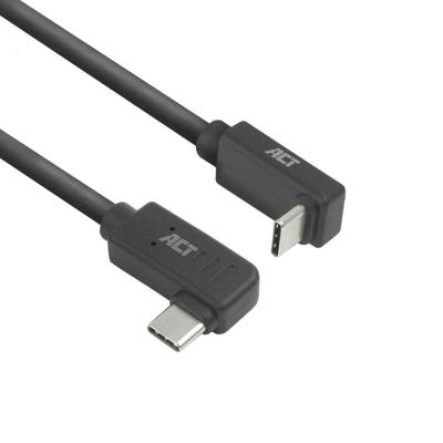 ACT USB 3.0 10Gbps 60W USB Type-C (haaks horizontaal) - USB Type-C (haaks verticaal) 2m