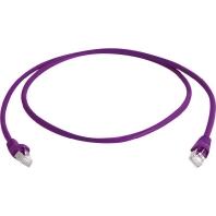 Telegärtner 100008685 RJ45 Netwerkkabel, patchkabel CAT 6A S/FTP 5.00 m Lila Vlambestendig, Snagless, Pair afscherming, Afgeschermd (dubbel), Halogeenvrij, UL