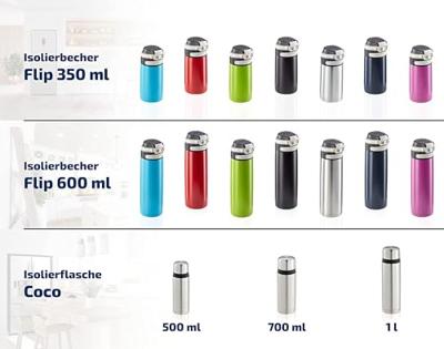 Leifheit 3243 flip isoleerbeker 350 ml zwart - thumbnail