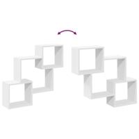 Wandkast 78x18x71 cm bewerkt hout wit - thumbnail