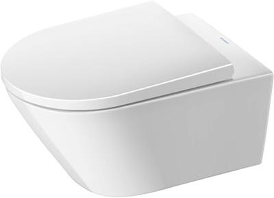 Toilet Duravit D-Neo HygieneGlaze Wand Rimless Diepspoel 54 cm Durafix Hoogglans Wit - thumbnail