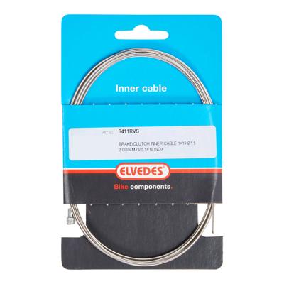 Elvedes rem binnenkabel 2000mm (10) v-nippel rvs 6411rvs/10