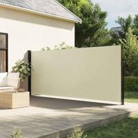VidaXL Windscherm uittrekbaar 160x600 cm crèmekleurig - thumbnail