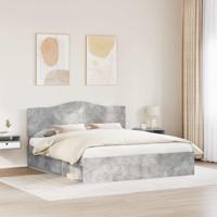 Bedframe met hoofdeinde Beton 180 x 200 cm Massief grenenhout - thumbnail