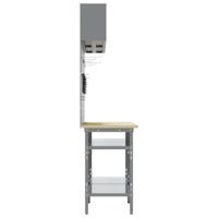 Werkbankset met plank 8 pcs Rood en Grijs Gepoedercoat staal - thumbnail