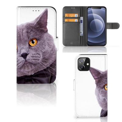 iPhone 12 | 12 Pro (6.1") | Telefoonhoesje | Met pasjeshouder | Kat