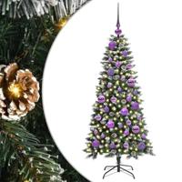 Kunstkerstboom met 150 LED Groen 120 cm PVC en Plastic en Staal - thumbnail