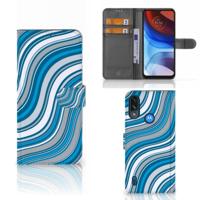 Motorola Moto E7i Power | E7 Power | Telefoon Hoesje | Waves Blue | Portemonnee hoesje - thumbnail
