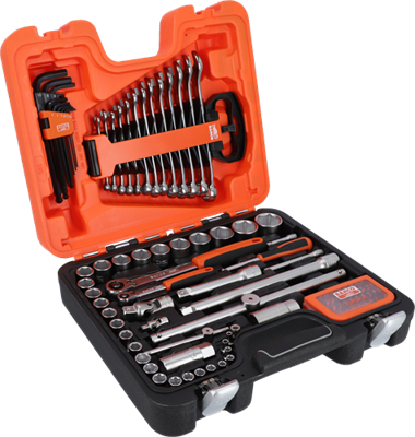 Bahco doppenset 1/4" en 1/2" | omkeerbare ratels | zeskant | metrisch | inclusief ringsteeksleutels | inbussleutels en bits - 96-delig - koffer - s95 Bahco doppenset 1/4" en 1/2" | omkeerbare ratels | zeskant | metrisch | inclusief ringsteeksleutels | inbussleutels en bits - 96-delig - koffer - s95