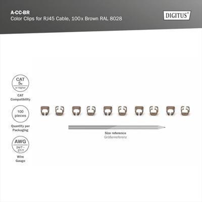 Digitus A-CC-BR A-CC-BR Gekleurde clips voor patchkabel Bruin Digitus A-CC-BR A-CC-BR Gekleurde clips voor patchkabel Bruin