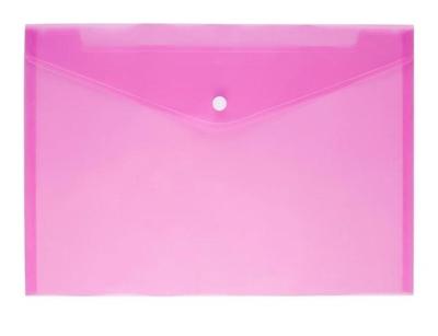 12 stuks A4 duidelijk document zak papier bestand map briefpapier School Office PP geval (roze)