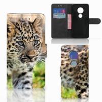 Motorola Moto G7 Play | Telefoonhoesje | Met pasjeshouder | Baby Luipaard - thumbnail