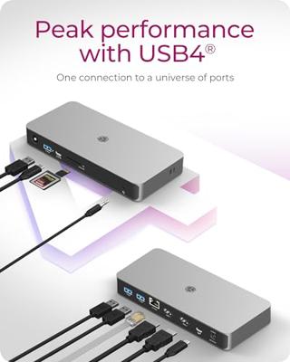 ICY BOX IB-DK2880-C41 Bedraad USB4 Antraciet, Zwart ICY BOX IB-DK2880-C41 Bedraad USB4 Antraciet, Zwart
