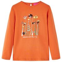 VidaXL Kindershirt met lange mouwen 116 oranjebruin - thumbnail