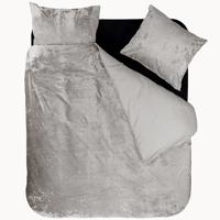 RoyalTextile - Crushed Velvet Dekbedovertrek - Katoen - Metallic Silver - 200 x 220 - thumbnail