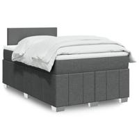Boxspring met matras stof donkergrijs 120x190 cm - thumbnail