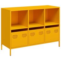 Dressoir 101,5x39x73,5 cm koudgewalst staal mosterdgeel - thumbnail