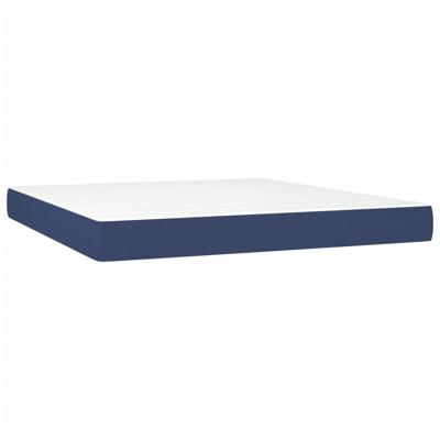 Boxspring met matras stof blauw 90x190 cm - thumbnail