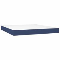 Boxspring met matras stof blauw 90x200 cm - thumbnail