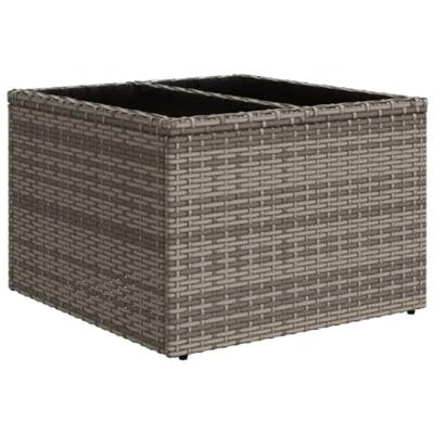 6-delige Loungeset met kussens poly rattan grijs