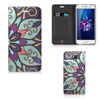 Huawei Y5 2 | Y6 Compact Smart Cover Purple Flower - thumbnail