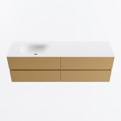 MONDIAZ VICA 160cm badmeubel onderkast Oro 4 lades. Wastafel MOON links zonder kraangat, kleur Talc.