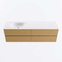 MONDIAZ VICA 160cm badmeubel onderkast Oro 4 lades. Wastafel MOON links zonder kraangat, kleur Talc. - thumbnail