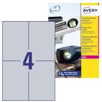 Avery-Zweckform L6134-20 Etiketten voor typeplaatjes 105 x 148 mm Polyester folie Zilver 80 stuk(s) Permanent hechtend Laser (zwart/wit), Kopiëren (zwart/wit), - thumbnail