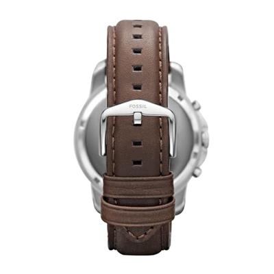 Fossil heren chronograaf Grant bruin lederen band horloge 44 mm FS4735