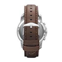 Fossil heren chronograaf Grant bruin lederen band horloge 44 mm FS4735 - thumbnail
