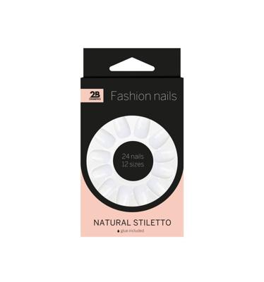 2B Nails Natural Stiletto