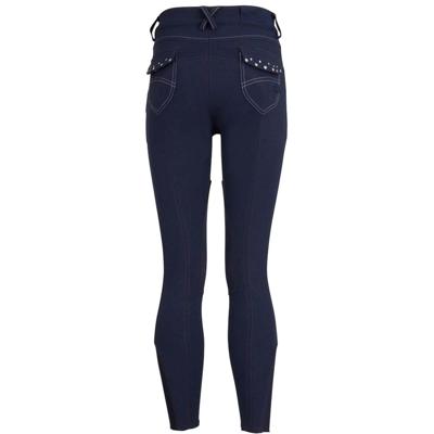 BR Madison kunstleder kinder rijbroek donkerblauw maat:152