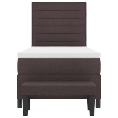 Boxspringbed met matras Donkerbruin 90 x 190 cm Stof